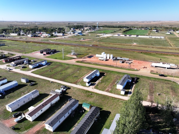 Aerial view of the park with South Heart beyond